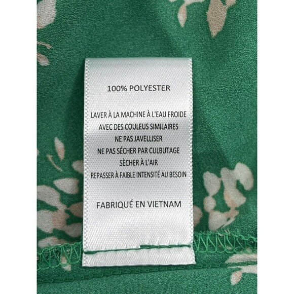 NWOT Lush Women's Medium Green Floral Short Ruffle Sheer Blouse - Picture 3 of 7